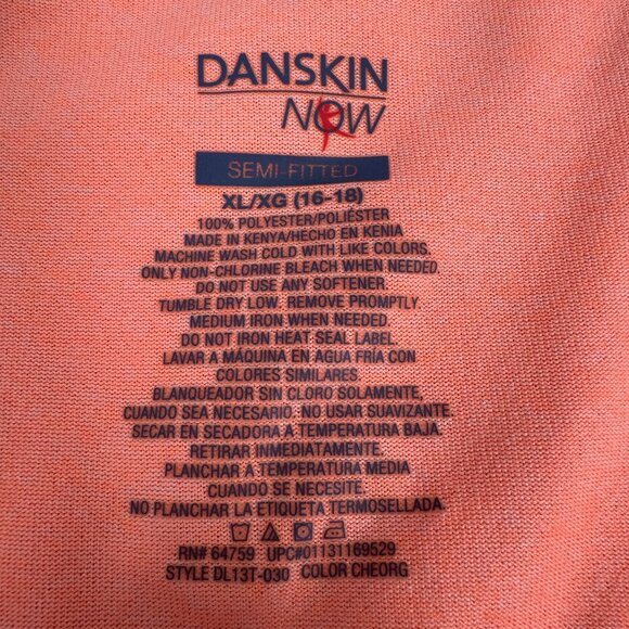 Danskin Now Womens Semi-Fitted Dri-More Orange T-Shirt Size XL - Picture 3 of 4